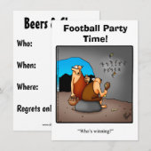 Funny Football Humor Party Invitation Kaart (Voorkant / Achterkant)