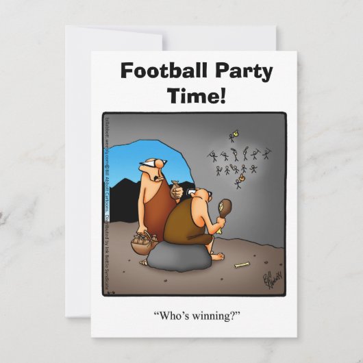 Funny Football Humor Party Invitation Kaart (Voorkant)