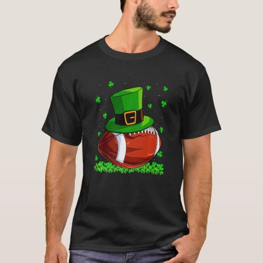 Funny Football Lover Pet Shamrock Irish St. Patric T-shirt (Voorkant)
