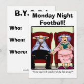 Funny Football Night Party-uitnodigingen Kaart (Voorkant / Achterkant)