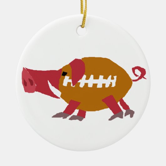 Funny Football Pig Pigskin Keramisch Ornament (Voorkant)