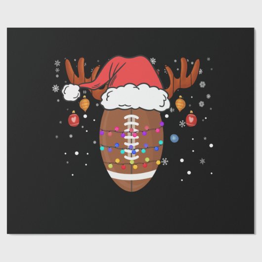 Funny Football Reindekerstman Cadeaupapier (Vlak)