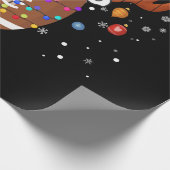 Funny Football Reindekerstman Cadeaupapier (Hoek)