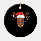 Funny Football Reindekerstman Keramisch Ornament (Voorkant)