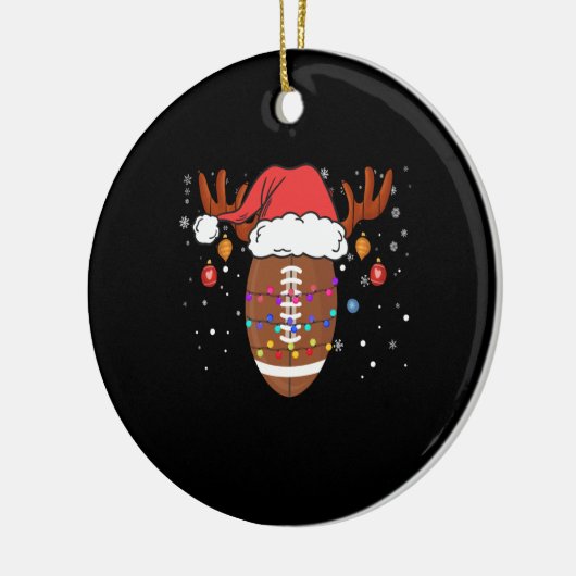 Funny Football Reindekerstman Keramisch Ornament (Links)