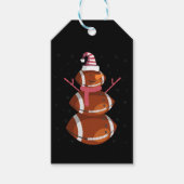 Funny Football Rugby Snowman Nieuwjaar Cadeaulabel (Voorkant)