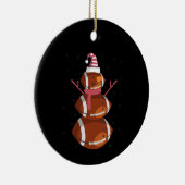 Funny Football Rugby Snowman Nieuwjaar Keramisch Ornament (Rechts)