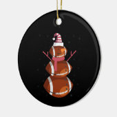 Funny Football Rugby Snowman Nieuwjaar Keramisch Ornament (Links)