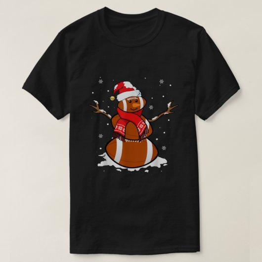 Funny Football Snowman-kerstpyjama T-shirt (Design voorkant)