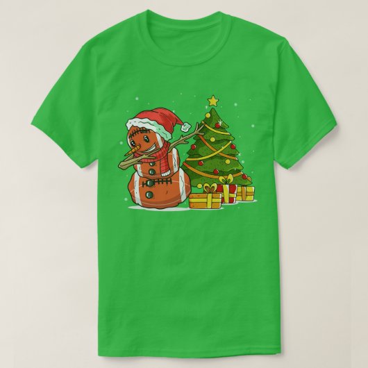 Funny Football Snowman-kerstpyjama T-shirt (Design voorkant)
