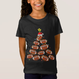 Funny Football speler Team Kerstboom T-shirt