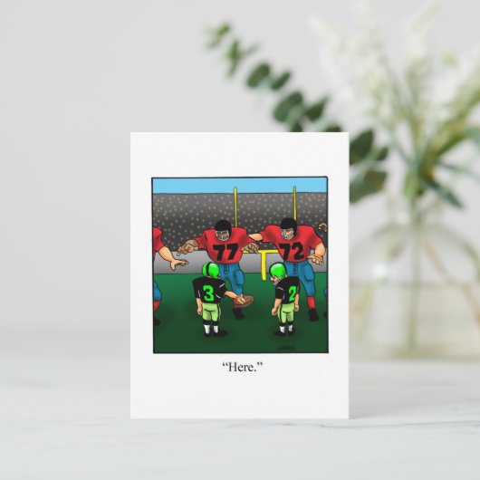 Funny Football Spelers Briefkaart (Staand voorkant)