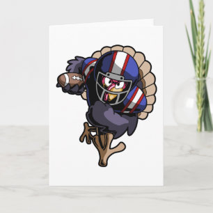 Funny Football Turkey Happy Thanksgiving Gift Kaart