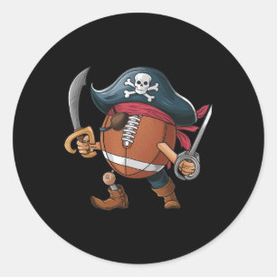 Funny Footbyll Pirate Halloween Mannen Vrouwen Kin Ronde Sticker