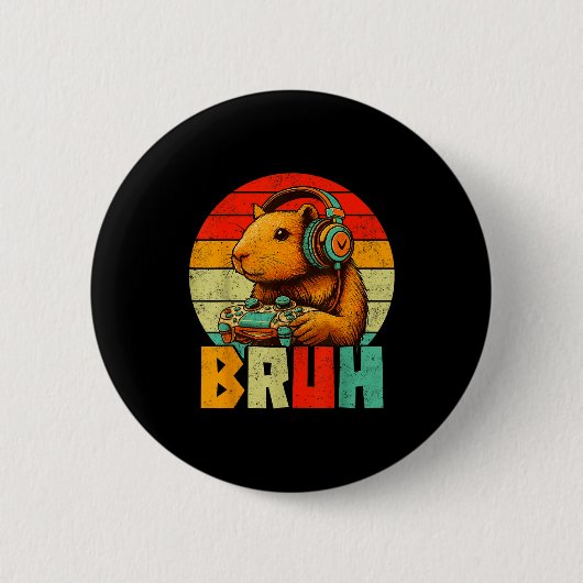 Funny For Capybara Lovers Mens Boys Kids Graphics Ronde Button 5,7 Cm (Voorkant)