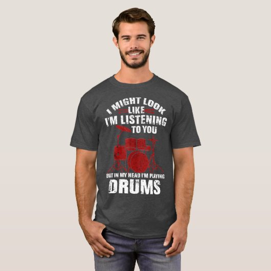Funny for Drummers Drum Fans Band Members (2) T-shirt (Voorkant volledig)