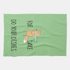 Funny for Fox Sake do Dishes Theedoek