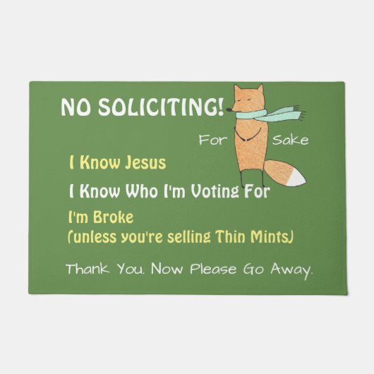 Funny for Fox Sake No Soliciting Deurmat (Voorkant)