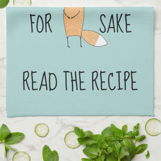 Funny for Fox Sake Read Recipe Kitchen Towel Theedoek (Gevouwen)