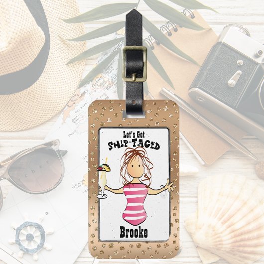 Funny for her Travel Vacation Cruise Bagagelabel