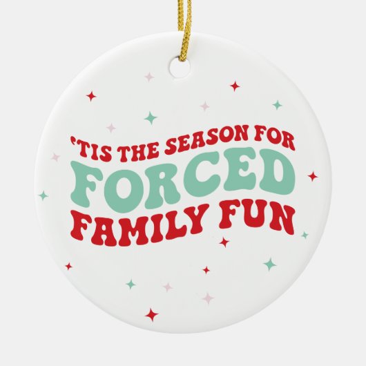 Funny Forced Family Fun Groovy Ceramic Ornament (Voorkant)
