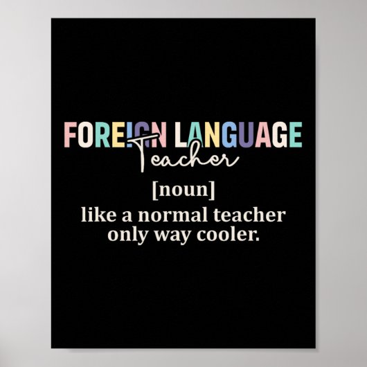 Funny Foreign Language Teacher Definition Back To  Poster (Voorkant)