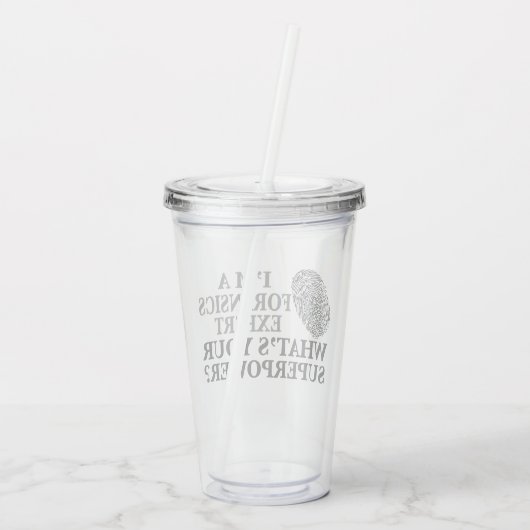 Funny Forensics Expert Acryl Drinkbeker (Achterkant)