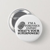 Funny Forensics Expert Ronde Button 5,7 Cm (Voorkant /achterkant)