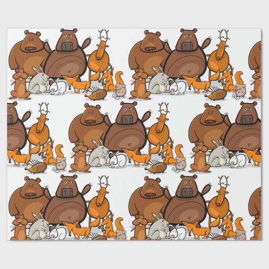 Funny Forest Animals Cadeaupapier (Vlak)