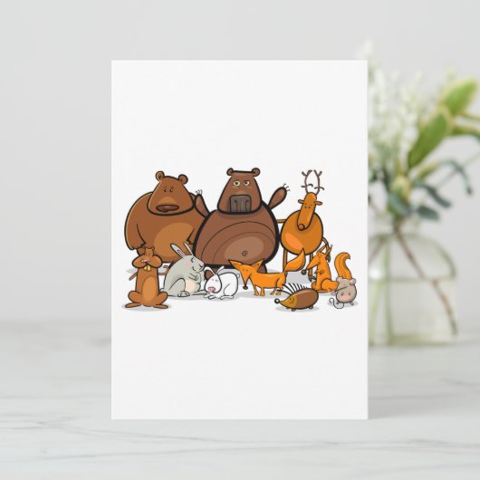 Funny Forest Animals Kaart (Staand voorkant)
