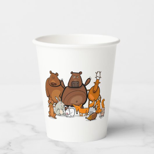 Funny Forest Animals Papieren Bekers (Voorkant)