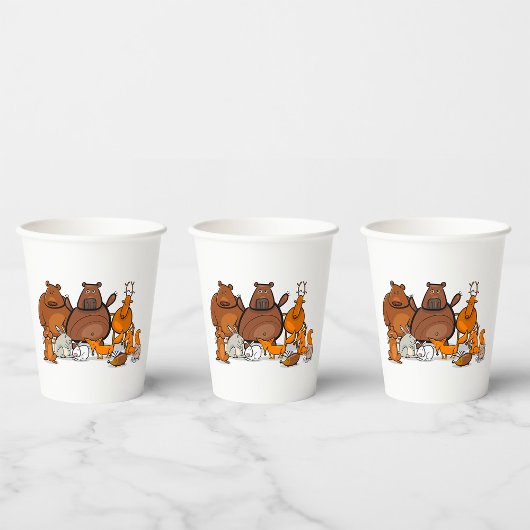 Funny Forest Animals Papieren Bekers