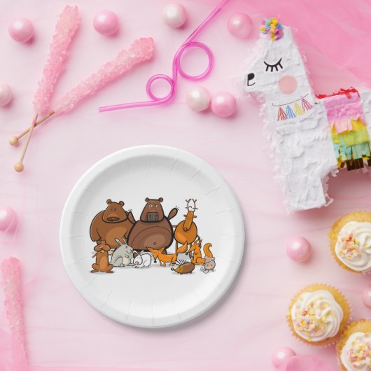 Funny Forest Animals Papieren Bordje (Feest)