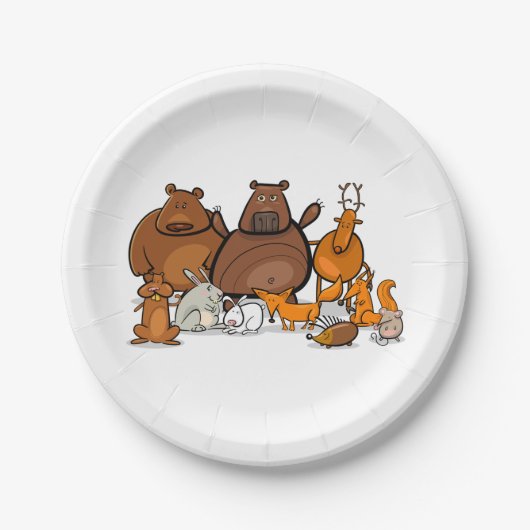 Funny Forest Animals Papieren Bordje (Voorkant)