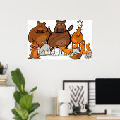 Funny Forest Animals Poster (Thuiskantoor)