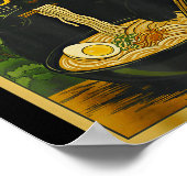 Funny Forest Ramen Cat Japanese Noodle Kitten  Poster (Hoek)