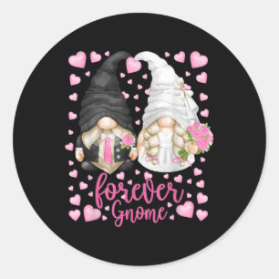 Funny Forever Gnome - Unique Wedding Gnomies Bride Ronde Sticker