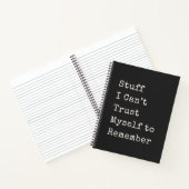 Funny Forgetful People Life Saying Quote Black Notitieboek (Binnen)