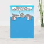 Funny Forgetful Shark Birthday Kaart<br><div class="desc">This funny birthday card features a shark who's getting older and forgetting what to chomp when encountering a group of swise. Thanks for choosing this origineel design by © Chuck Ingwersen and supporting me — an independent artist! I post cartoons every day on Instagram: https://www.instagram.com/captainscratchy</div>