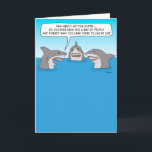 Funny Forgetful Shark Birthday Kaart<br><div class="desc">This funny birthday card features a shark who's getting older and forgetting what to chomp when encountering a group of swise. Thanks for choosing this origineel design by © Chuck Ingwersen and supporting me — an independent artist! I post cartoons every day on Instagram: https://www.instagram.com/captainscratchy</div>