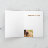 Funny Forgetful Sheep Birthday Kaart (Binnen)