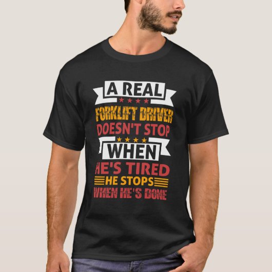 Funny Forklift Driver T-Shirt (Voorkant)