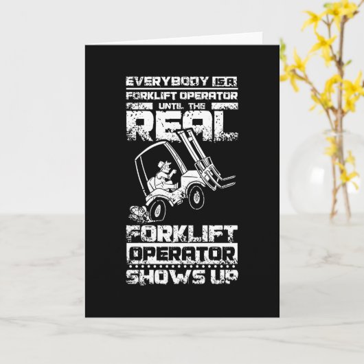 Funny Forklift Operator Kaart (Gele Bloem)