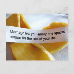 Funny fortuin Cookie Marriage Joke Briefkaart