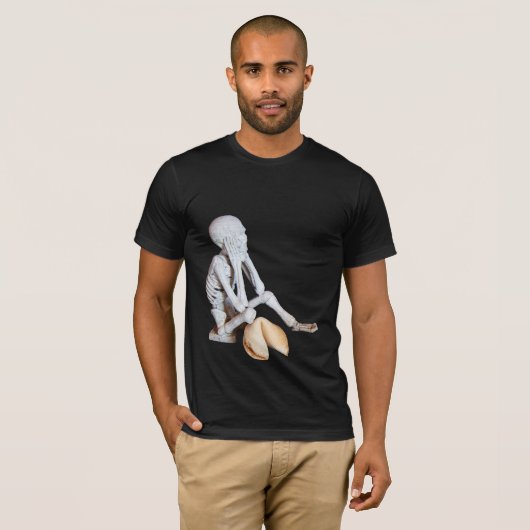 Funny Fortune Cookie Skeleton Skull T-shirt (Voorkant volledig)