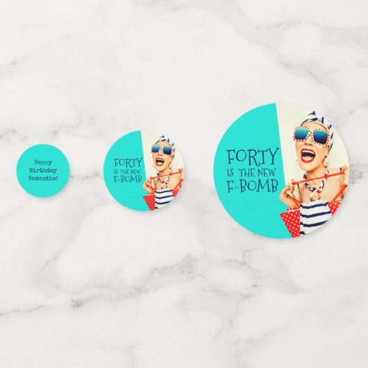 Funny Forty is de nieuwe F-Bomb verjaardag Confetti (Voorkanten)
