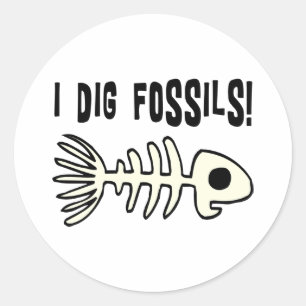 Funny Fossil Gift Item Ronde Sticker