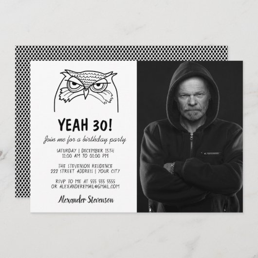 Funny Foto 30th Birthday Kaart (Voorkant / Achterkant)