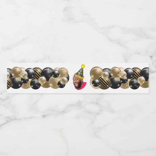 Funny Foto 30th Birthday Waterfles Etiket (Enkel label)