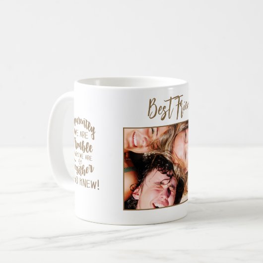Funny Foto Best Friends Personalized Coffee Mok (Voorkant links)